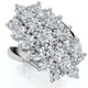 Astra 2Ct Diamond Cluster Cocktail Waterfall Women's Ring 10K Gold Lab Grown