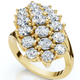Astra 2Ct Diamond Cluster Cocktail Waterfall Women's Ring 10K Gold Lab Grown