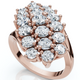 Astra 2Ct Diamond Cluster Cocktail Waterfall Women's Ring 10K Gold Lab Grown
