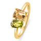 1 1/2Ct Toi Et Moi Peridot & Citrine 2-Stone Ring 10k Gold