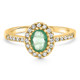 3/4Ct Oval Emerald & Lab Grown Diamond Ring 10k Gold