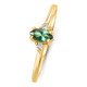 1/3Ct TW Marquise Emerald & Diamond Ring 10k Gold Lab Grown
