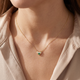 1/2Ct Heart Shape Emerald & Diamond Pendant 10k Gold Women's Necklace lab Grown