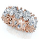5.10Ct Pear Shape Diamond Eternity Womens Ring 14k Gold Lab Grown Stackable Band