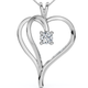1/3Ct Solitaire Diamond Heart Pendant Gold Lab Grown 18" Necklace 3/4" Tall
