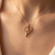 1/3Ct Solitaire Diamond Heart Pendant Gold Lab Grown 18" Necklace 3/4" Tall