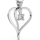 1/3Ct Solitaire Diamond Heart Pendant Gold Lab Grown 18" Necklace 3/4" Tall
