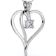 1/3Ct Solitaire Diamond Heart Pendant Gold Lab Grown 18" Necklace 3/4" Tall