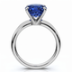 Certified 3.86Ct Blue Sapphire Elongated Cushion Engagement Ring Gold Lab Grown