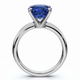 Certified 3.86Ct Blue Sapphire Elongated Cushion Engagement Ring Gold Lab Grown