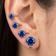 Certified 2-6Ct TW Blue Sapphire Studs 14k Gold Lab Grown