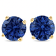 Certified 2-6Ct TW Blue Sapphire Studs 14k Gold Lab Grown