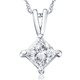 1/2Ct Princess Cut Solitaire Diamond Pendant Necklace in 14k Gold Lab Grown