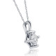 1/2Ct Princess Cut Solitaire Diamond Pendant Necklace in 14k Gold Lab Grown