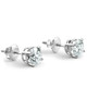2 Carat Round Lab Grown Diamond Studs 14K White Gold With Screw Backs