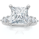 Certified Aurea 2 2/3Ct Princess Diamond Engagement Ring 14k Gold Lab Grown