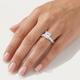 Certified Aurea 2 2/3Ct Princess Diamond Engagement Ring 14k Gold Lab Grown