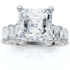 Certified Elara 5.5Ct Asscher & Emerald Diamond Engagement 14k Gold Lab Grown