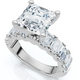 Certified Elara 5.5Ct Asscher & Emerald Diamond Engagement 14k Gold Lab Grown