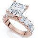 Certified Elara 5.5Ct Asscher & Emerald Diamond Engagement 14k Gold Lab Grown