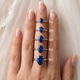 Certified 1-5Ct Pear Blue Sapphire Engagement RIng 14k Gold Lab Grown Solitaire