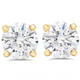 Certified 1/2Ct TW Natural Diamond Screw Back Studs Gold Earrings