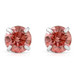 3/8Ct Pink Lab Grown Diamond Screw Back Studs Earrings 14K White Gold