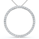 1Ct Circle Diamond Pendant White Gold Necklace Lab Grown