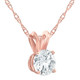 1/2 Ct Lab Grown Solitaire Diamond Pendant 14k Rose Gold Necklace
