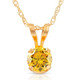 1/4Ct Fancy Canary Yellow Diamond Lab Grown Pendant 14k Yellow Gold Necklace