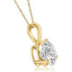 2Ct Pear Shape Diamond Solitaire Necklace 14k Yellow Gold Pendant Lab Grown