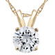 1 1/2Ct Certified Diamond Solitaire Pendant in Yellow Gold Necklace Lab Grown