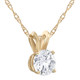 1 1/2Ct Certified Diamond Solitaire Pendant in Yellow Gold Necklace Lab Grown