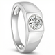 1 Ct Solitaire Lab Grown Men's Diamond Wedding Ring in 10k White Gold