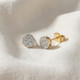1/2Ct TW Round Cut Diamond Pave Studs Lab Grown 10k Yellow Gold Earrings