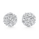 1Ct Diamond Cluster Pave Studs Screwback Earrings 14k Gold Lab Grown