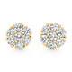 1Ct Diamond Cluster Pave Studs Screwback Earrings 14k Gold Lab Grown