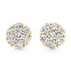 1Ct Diamond Cluster Pave Studs Screwback Earrings 14k Gold Lab Grown