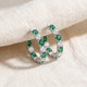 4 1/2Ct Emerald & Diamond Hoops White or Yellow Gold Lab Grown 1" Tall