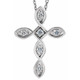 Diamond Cross Pendant 14k White Gold EX3 Lab Grown