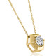 14k Yellow Gold 1/2ct Lab Grown Diamond Solitaire Geometric Pendant Necklace