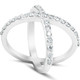 1 Ct Diamond X Ring Wide Womens Fashion Designer Band White Gold Lab Grown