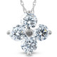 1 Ct Diamond 4-Stone Pendant 14k White Gold EX3 Lab Grown Necklace