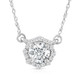 5/8 Ct Halo Diamond Pendant 14k White Gold Lab Grown Necklace 18" 5/8 Ct Halo Diamond Pendant 14k White Gold Lab Grown Necklace 18"