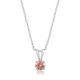 1/5 Ct Pink Diamond Lab Grown Solitaire Pendant 14k White Gold 18" Necklace