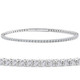 Certified 2Ct F/VS Diamond Flexible Oval Bangle Bracelet White Gold Lab Grown