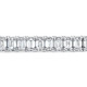 16Ct Emerald Diamond Tennis Flexible Bangle Bracelet 14k White Gold Lab Grown