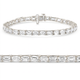 11Ct Emerald Cut Diamond Tennis Bracelet 14k White Gold 7" Lab Grown