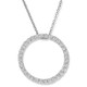 1/3Ct Diamond Circle Pendant Women's 18" Necklace 5/8" Wide