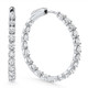 4 1/2Ct Diamond Inside Outside Hoops Gold Women's Earrings Lab Grown 1.25" Tall
